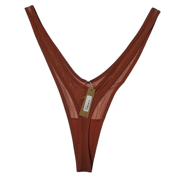 SKIMS Ultra Fine Mesh Micro Dipped Thong Chili Womens 3X - Picture 3 of 11